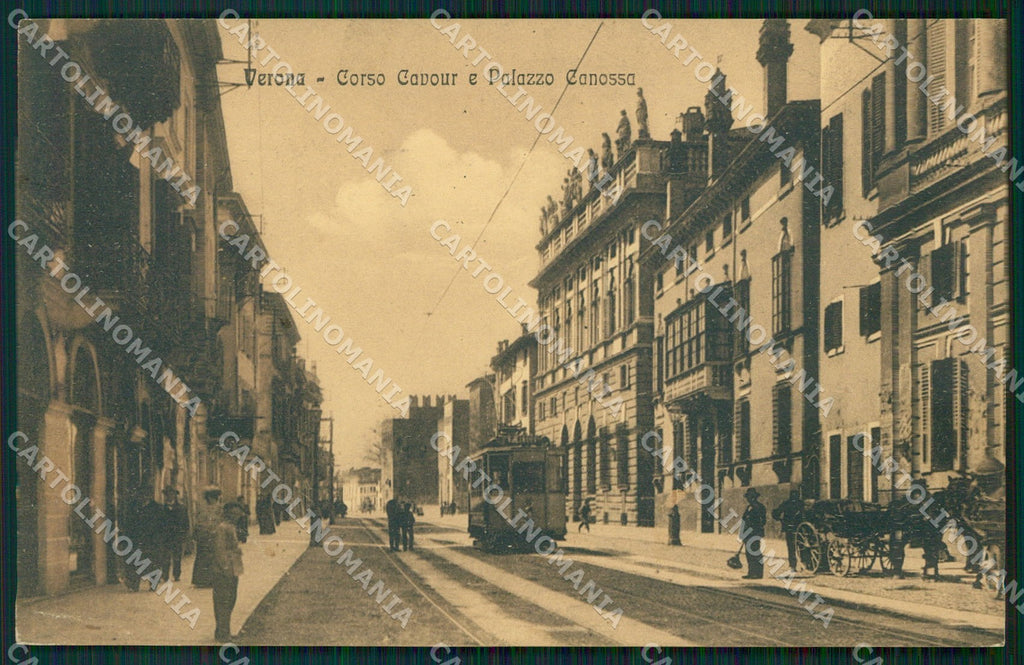 Verona Città Corso Cavour Tram cartolina QT4497 – fronte