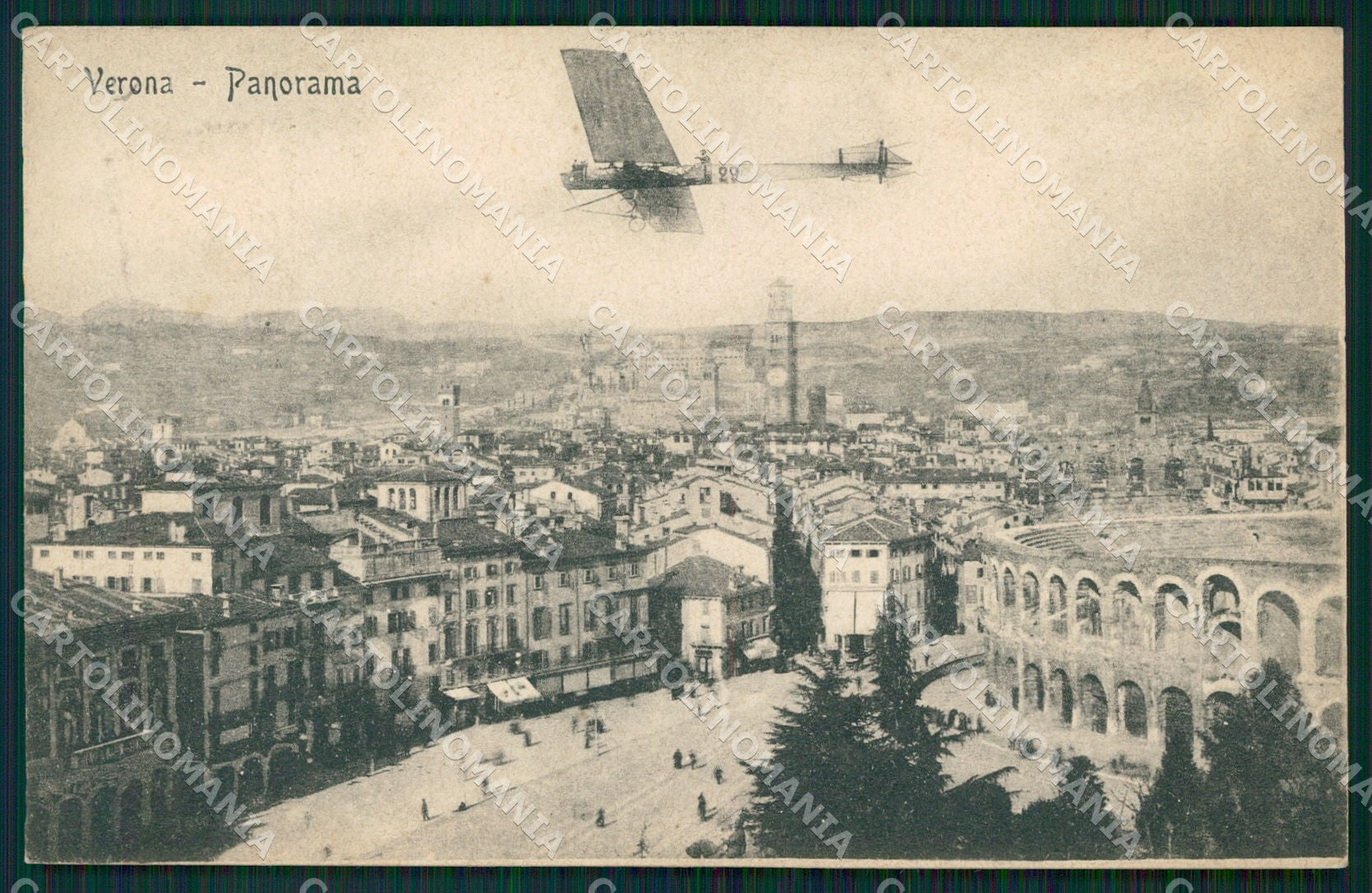 Verona Città Arena Aviazione cartolina QT4500 – fronte