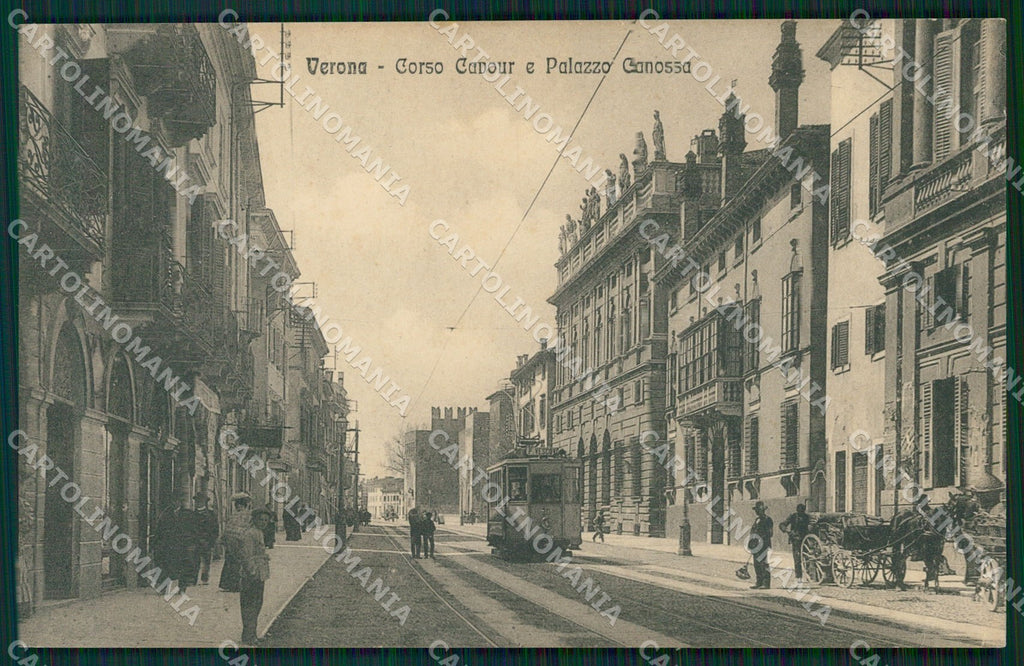 Verona Città Ponte Umberto Tram cartolina QT4503 – fronte