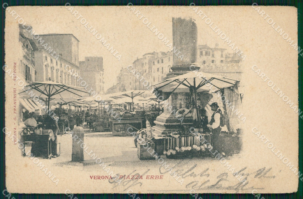 Verona Città Piazza Erbe Mercato cartolina QT4510 – fronte