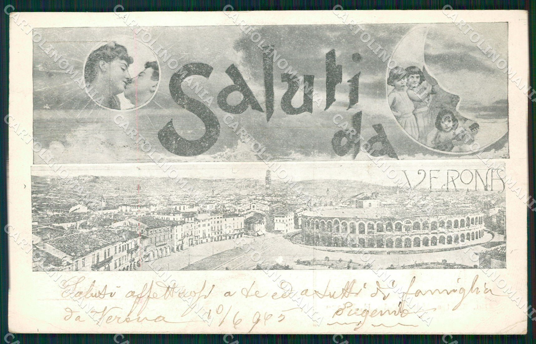 Verona Città Saluti da Arena cartolina QT4519 – fronte
