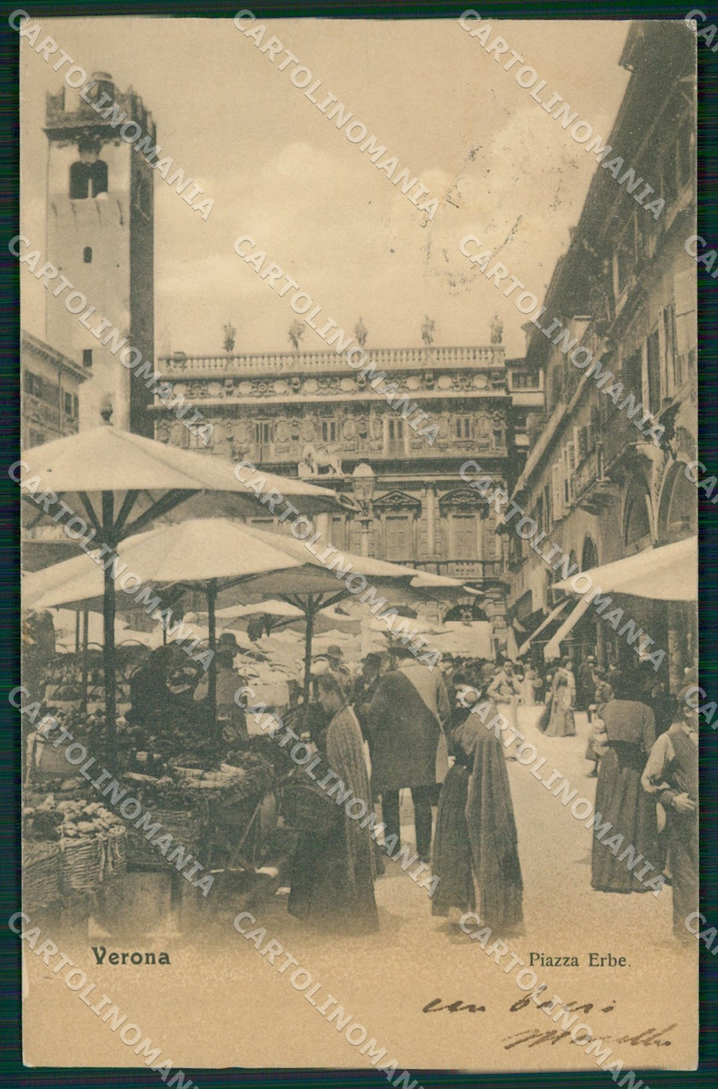 Verona Città Piazza Erbe Mercato cartolina QT4520 – fronte
