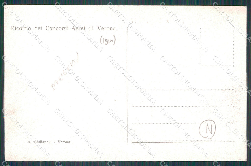 Verona Città Arena Aviazione cartolina QT4523 – retro
