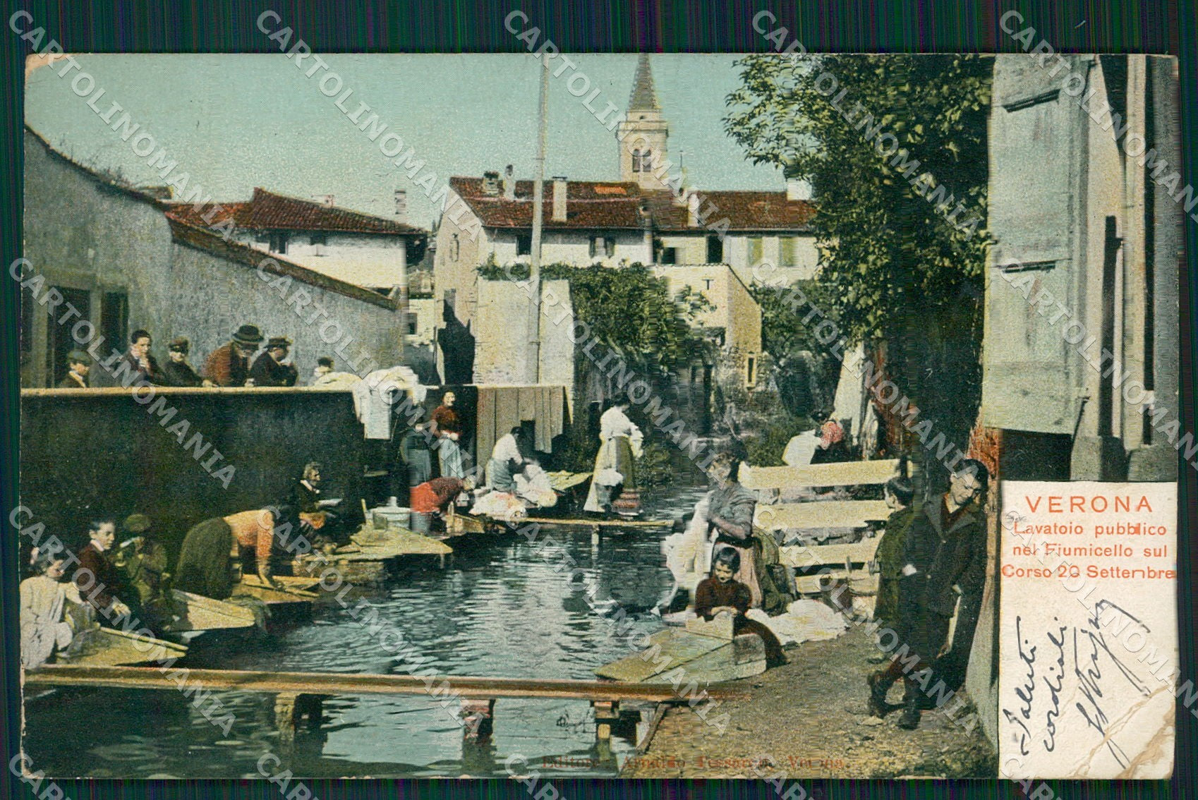 Verona Città Lavandaie PIEGHE cartolina QT4525 – fronte