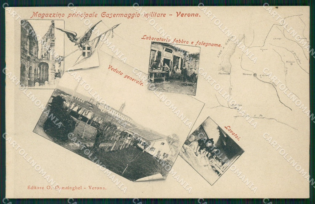 Verona Città Militari PIEGHINA cartolina QT4532 – fronte