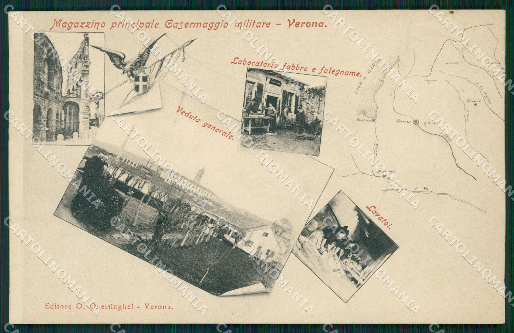 Verona Città Militari PIEGHINA cartolina QT4532 – fronte