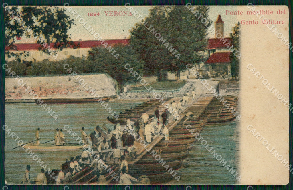 Verona Città Militari Genio Ponte Movibile cartolina QT4543 – fronte