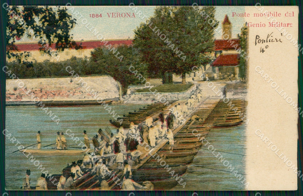 Verona Città Militari Genio Ponte Movibile cartolina QT4544 – fronte