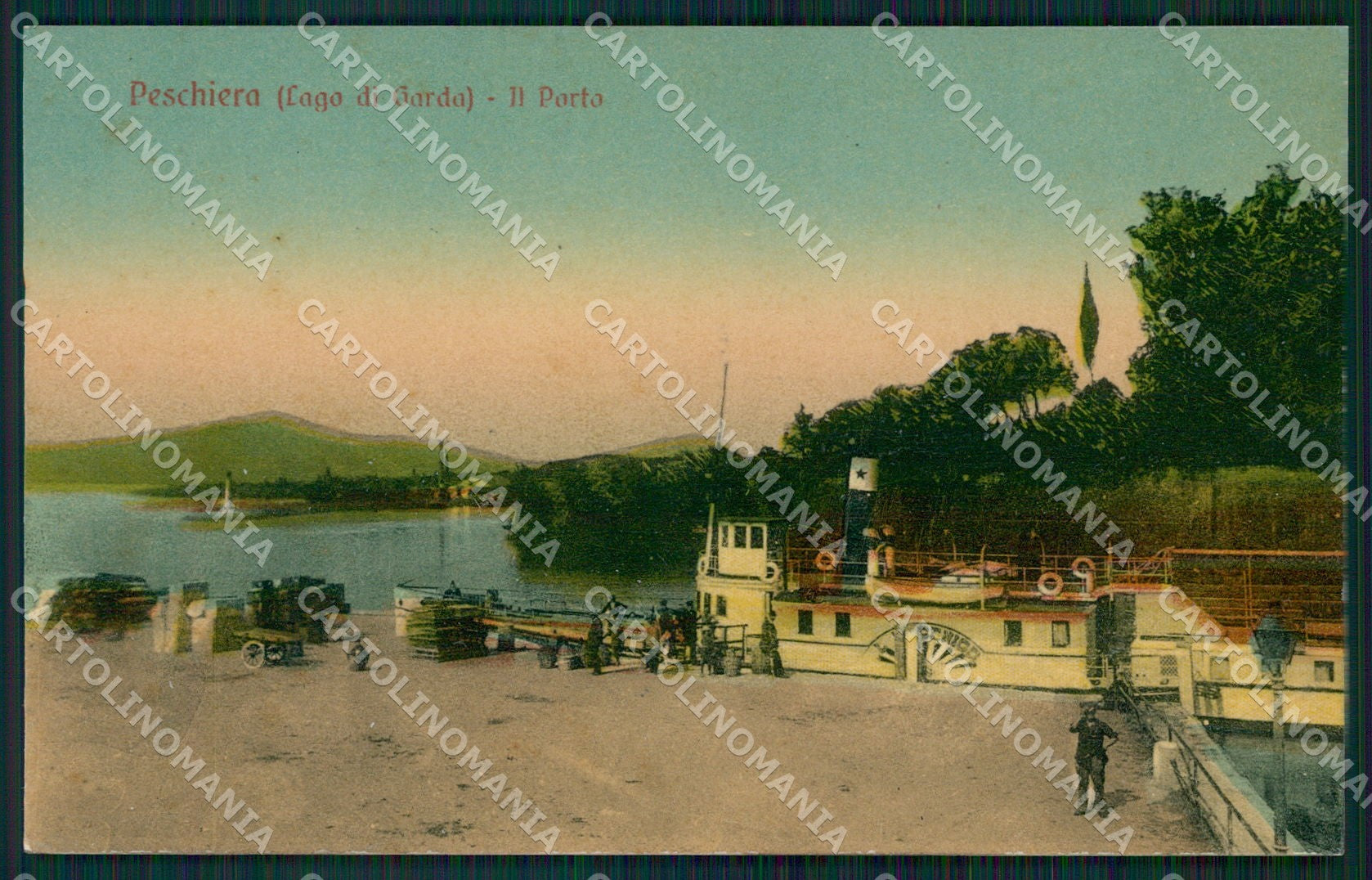 Verona Peschiera del Garda Battello RIFILATA cartolina QT4579 – fronte