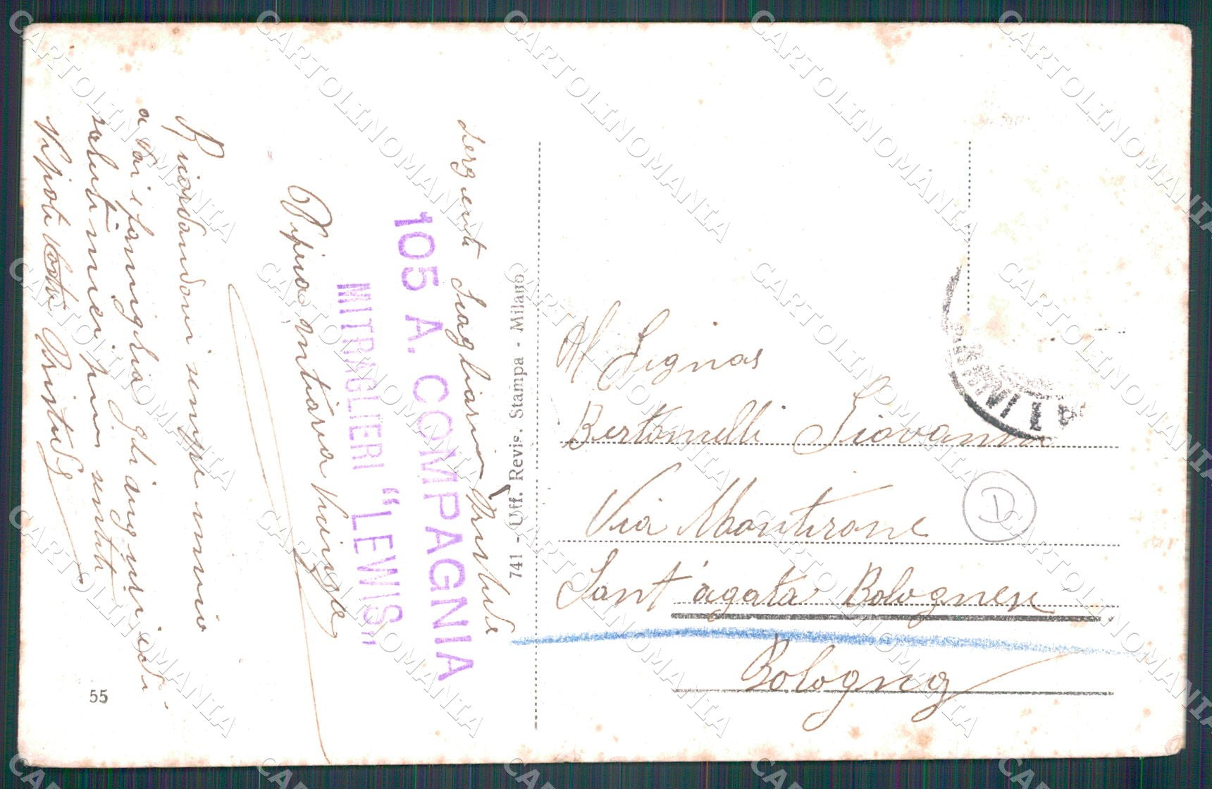 Vicenza Città Colombi ANGOLINO SCOLLATO cartolina QT4588 – retro