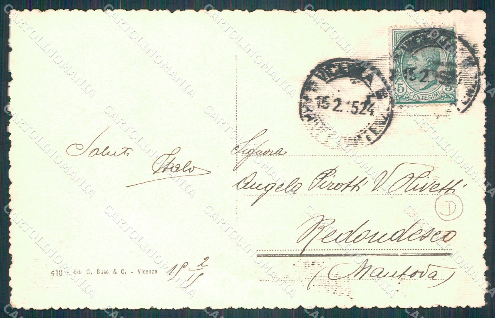 Vicenza Città cartolina QT4600 – retro