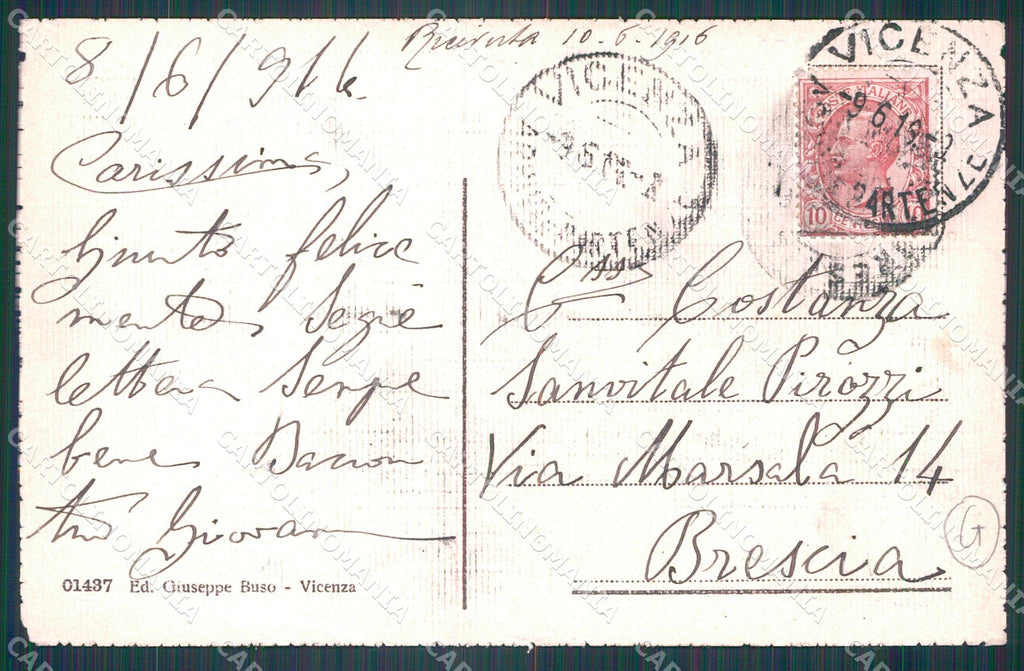 Vicenza Città Colombi cartolina QT4611 – retro