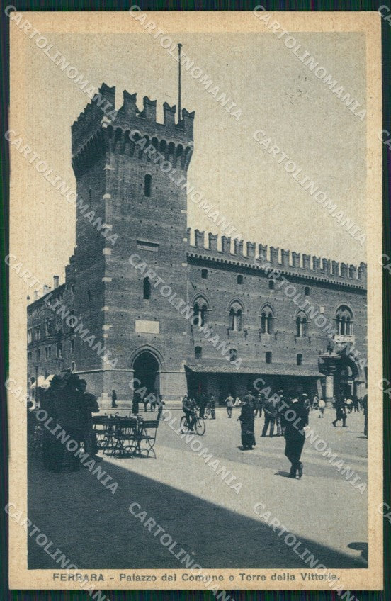 Ferrara città Palazzo Comune Torre Vittoria cartolina QT4637 – fronte