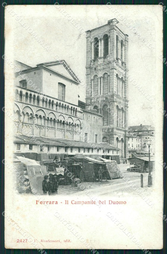Ferrara città Campanile Duomo mercato PIEGA cartolina QT4638 – fronte