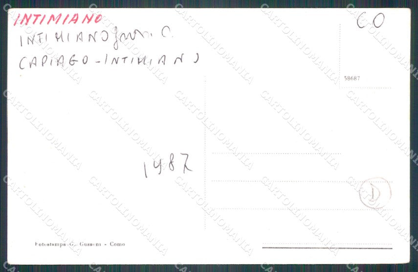 Como Capiago Intimiano cartolina QT4667 – retro