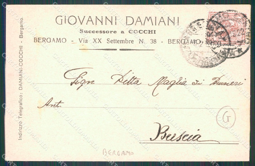 Bergamo città Commerciale Fascia Alpina FORO cartolina QT4673 – retro