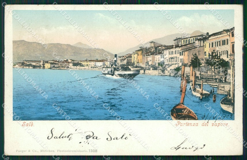Brescia Salò Lago Garda Battello cartolina QT4718 – fronte