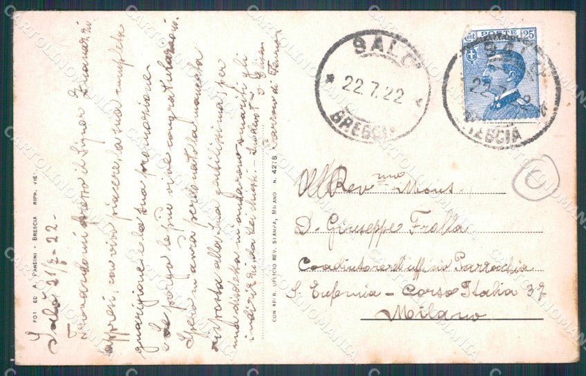 Brescia Salò Lago Garda cartolina QT4719 – retro
