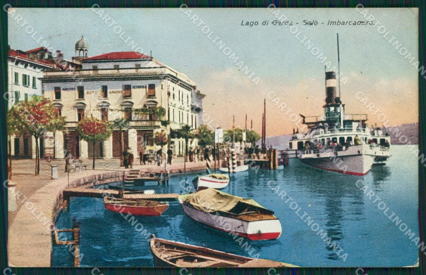 Brescia Salò lago Garda battello PIEGHINA cartolina QT4721 – fronte