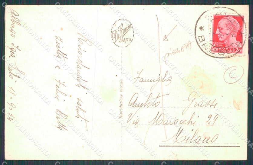 Brescia Salò Lago Garda PIEGATA cartolina QT4729 – retro