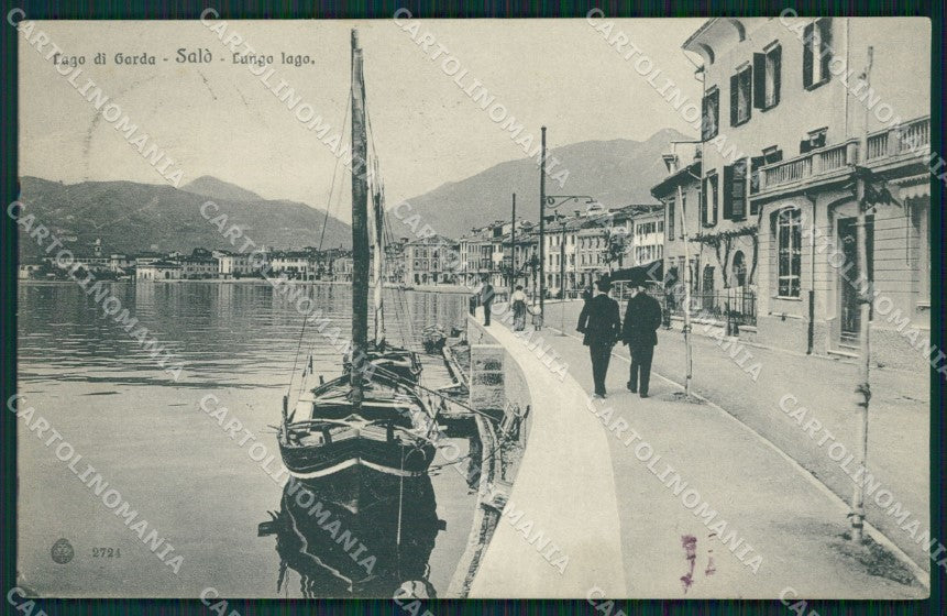 Brescia Salò Lungolago Barca cartolina QT4737 – fronte
