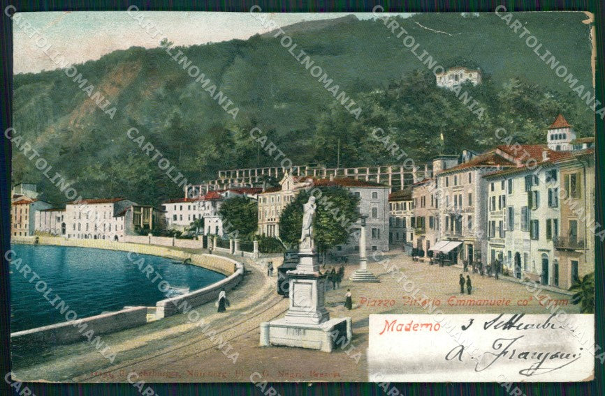 Brescia Maderno Piazza Vittorio Emanuele PIEGA cartolina QT4740 – fronte