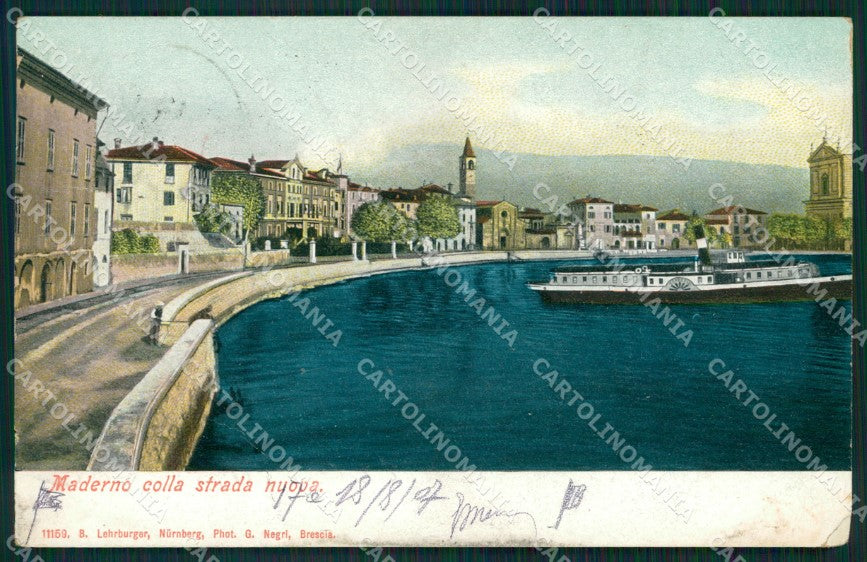 Brescia Maderno Battello PIEGHINA cartolina QT4741 – fronte