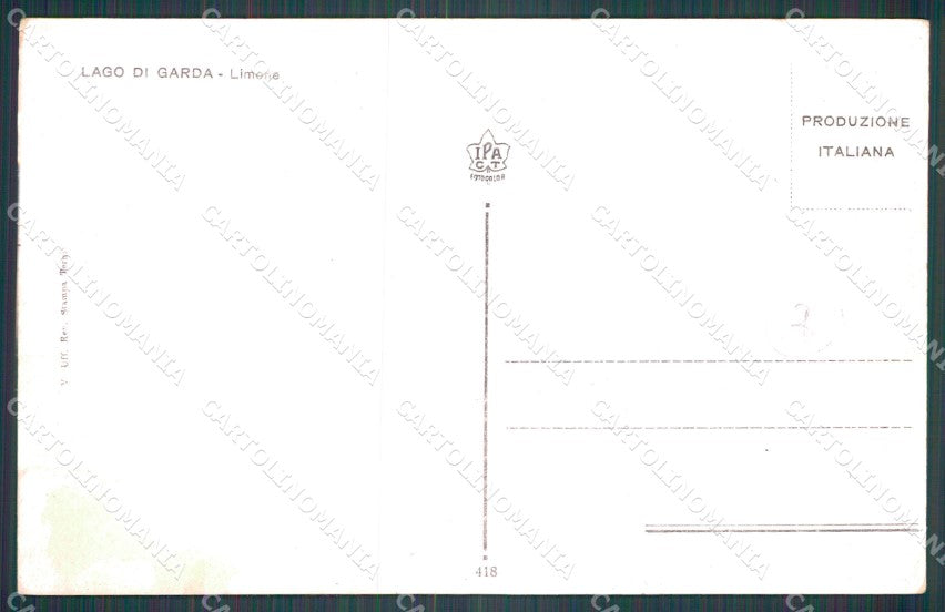 Brescia Limone Lago di Garda Barche ABRASA cartolina QT4753 – retro