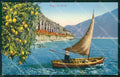 Brescia Gardone Riviera Barca Lago di Garda PIEGA cartolina QT4756 – fronte