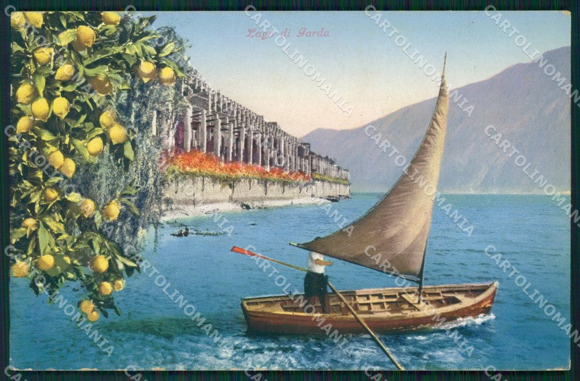 Brescia Gardone Riviera Barca Lago Garda cartolina QT4757 – fronte