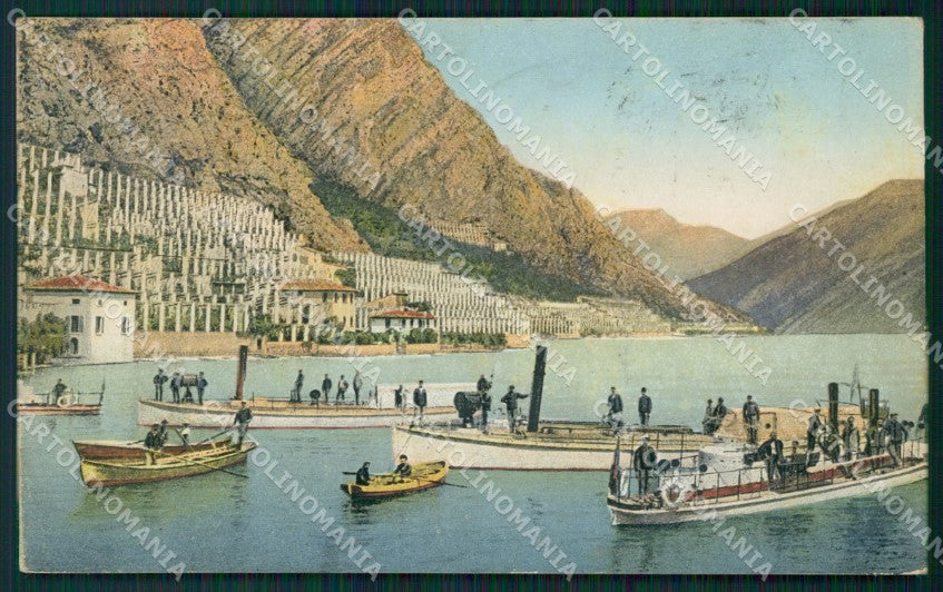 Brescia Limone Lago di Garda Barche cartolina QT4758 – fronte