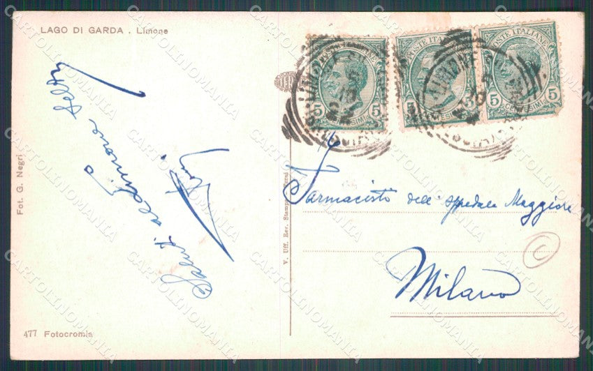 Brescia Limone Lago di Garda Barche cartolina QT4758 – retro