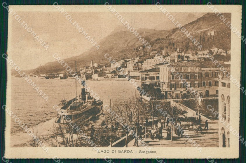 Brescia Gargnano Lago di Garda Battello RIFILATA cartolina QT4768 – fronte