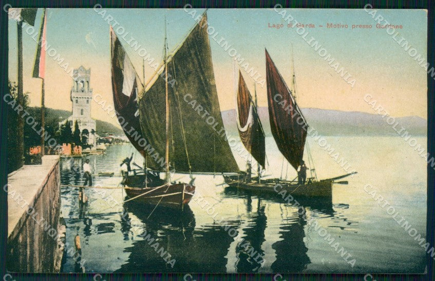Brescia Gardone Lago di Garda Barche cartolina QT4774 – fronte