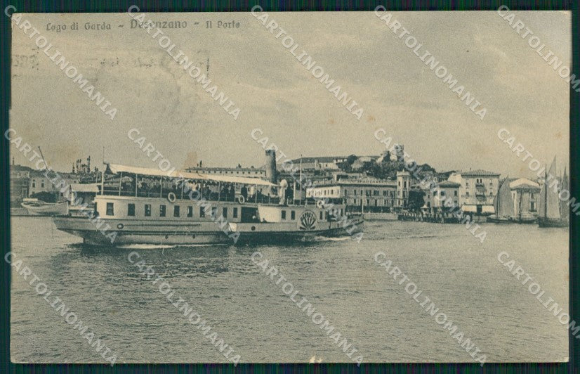 Brescia Desenzano Lago di Garda Battello RIFILATA cartolina QT4780 – fronte