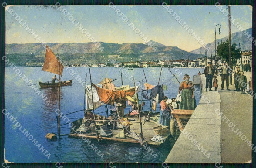 Brescia Salò Barche ABRASA cartolina QT4791 – fronte