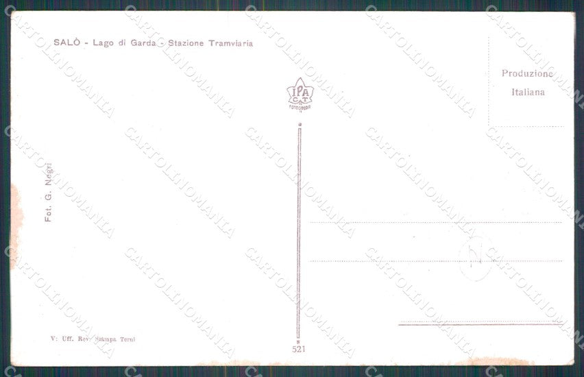 Brescia Salò Stazione Tram ABRASA cartolina QT4794 – retro
