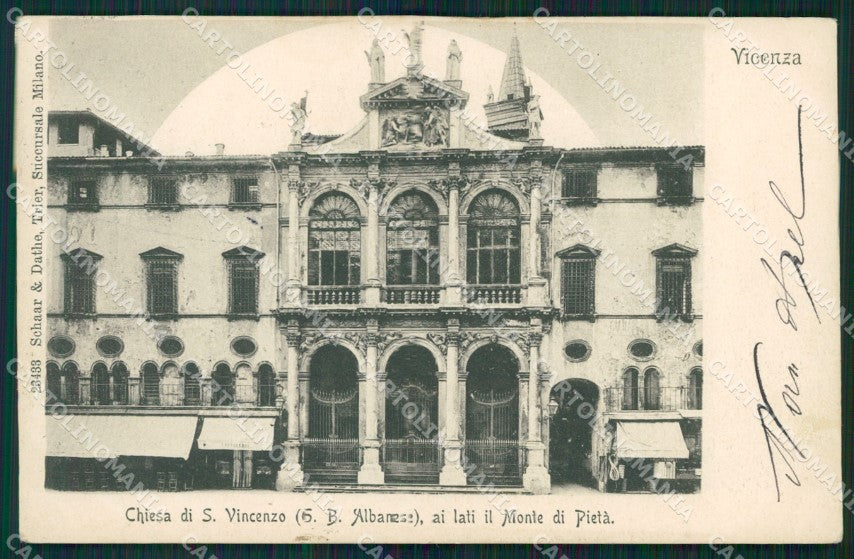 Vicenza città Chiesa San Vincenzo Monte Pietà cartolina QT4805 – fronte