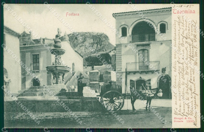 Messina Taormina Fontana Carretto cartolina QT4822 – fronte