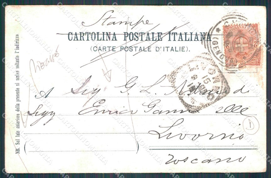 Genova Chiavari Ricordo di PIEGHE cartolina QT4829 – retro