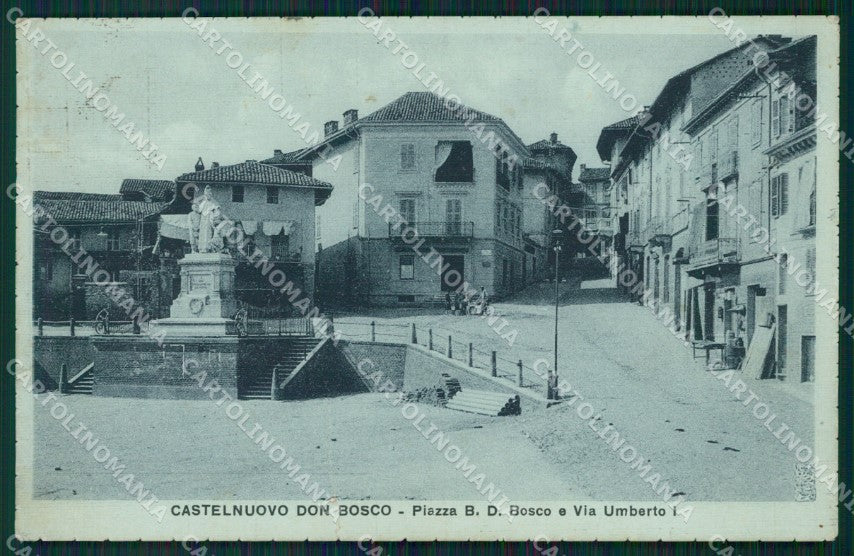 Asti Castelnuovo Don bosco Via Umberto I PIEGA cartolina QT4842 – fronte