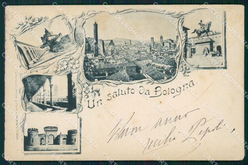 Bologna città Saluti da PIEGHINE cartolina QT4846 – fronte
