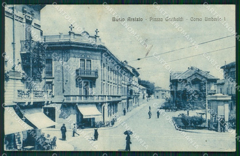 Varese Busto Arsizio Piazza Garibaldi Corso Umberto I cartolina QT4884 – fronte