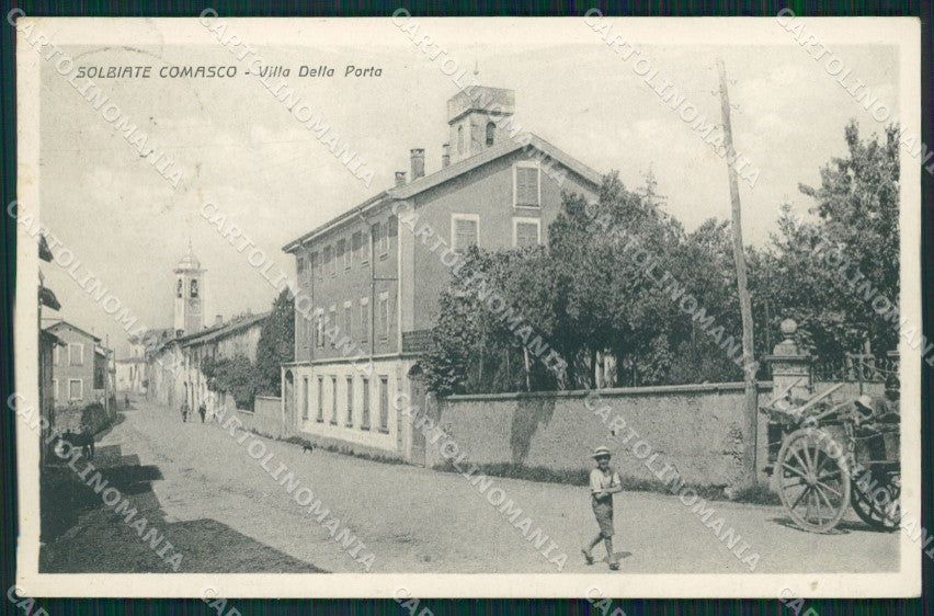 Como Solbiate Comasco Villa della Porta Carretto cartolina QT4885 – fronte
