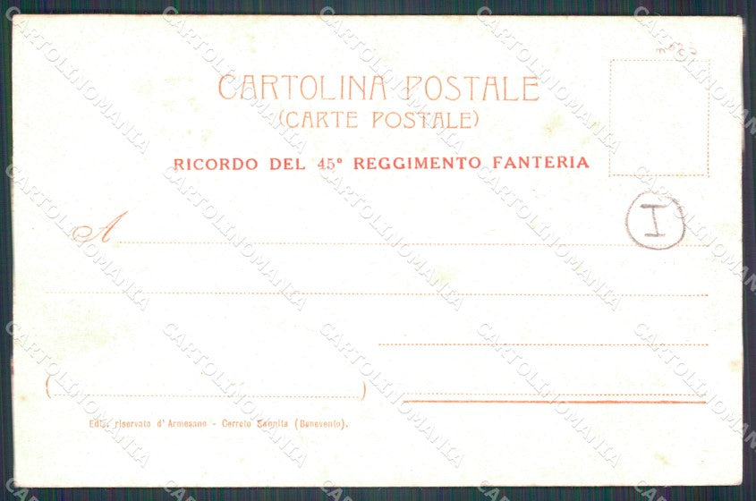Benevento Cerreto Sannita Monte Coppo Militari Fanteria cartolina QT4890 – retro