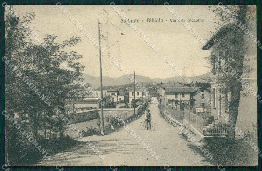 Como Solbiate Albiolo Via della Stazione cartolina QT4897 – fronte