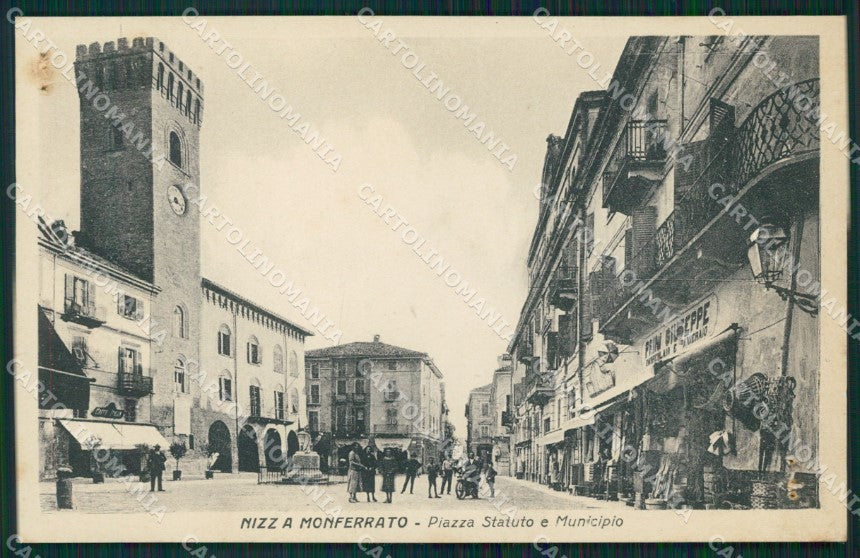 Asti Nizza Monferrato Piazza Statuto Municipio Ombrellaio FORI cartolina QT4908 – fronte