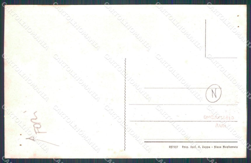 Asti Nizza Monferrato Piazza Statuto Municipio Ombrellaio FORI cartolina QT4908 – retro