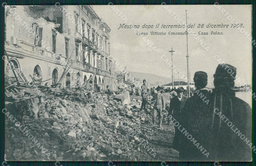 Messina città Corso Vittorio Emanuele Terremoto cartolina QT4924 – fronte