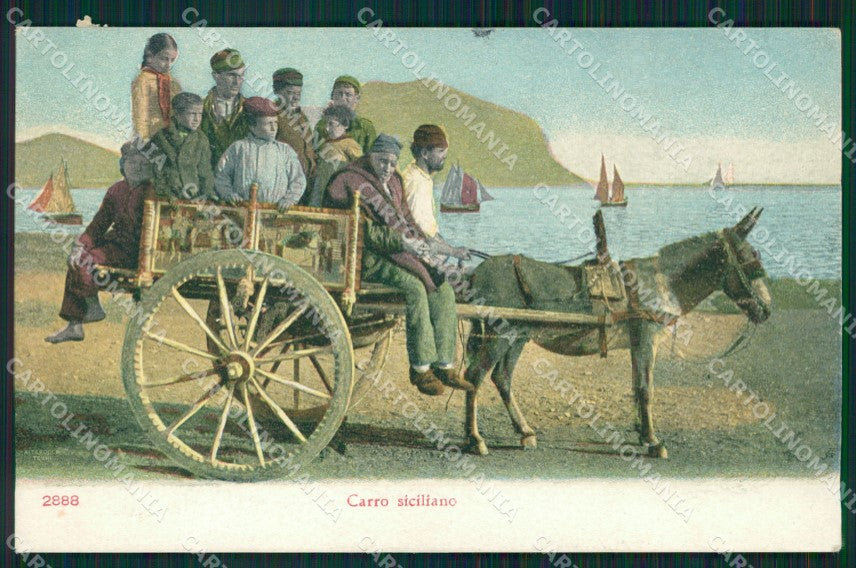 Palermo città costumi Carretto Siciliano Alterocca 2888 cartolina QT4925 – fronte